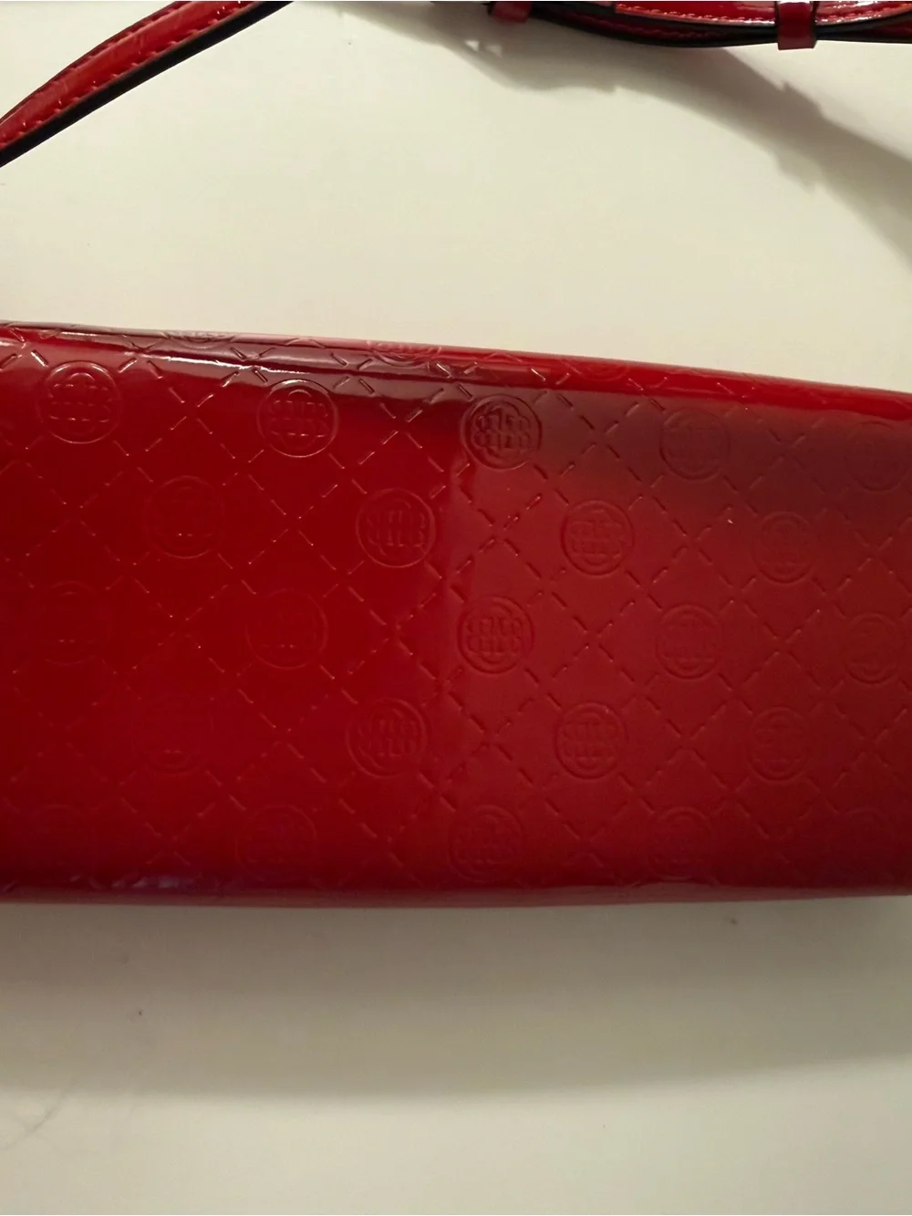 Dana Buchman Red Leather Crossbody with Silver-Tone Lock
